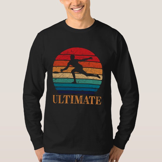 Ultimate Frisbee Retro Player-flygdiskuppkoppling T Shirt (Framsida)