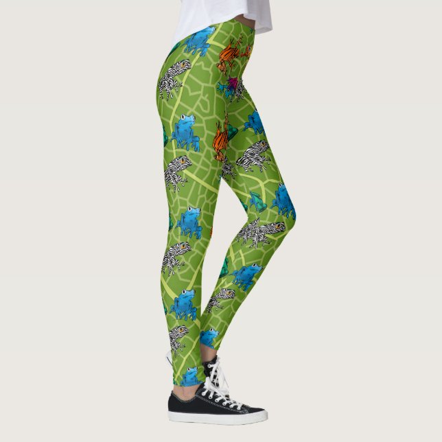Ultimate Frog Guide - Sex Raibow Frogs Leggings (Höger)
