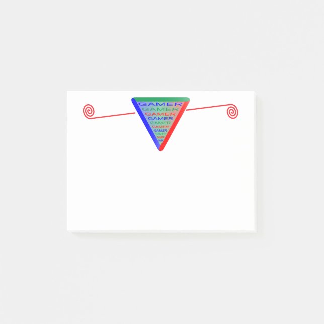 Ultimate Gamer 3 spelkonsoll Färger RGB Post-it Block (Framsida)