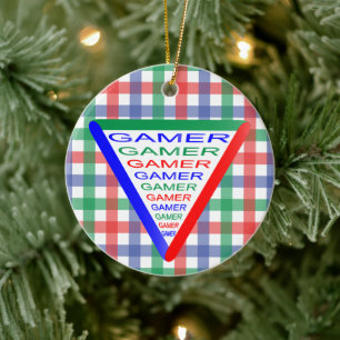 Ultimate Gamer 3-spelsystemet Färg RGB Julgransprydnad Keramik