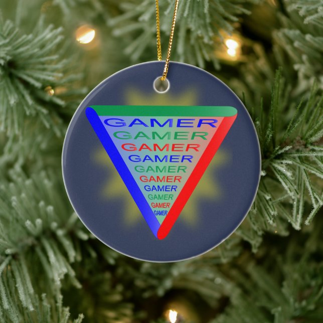 Ultimate Gamer 3-spelsystemet Färg RGB Julgransprydnad Keramik (Träd)