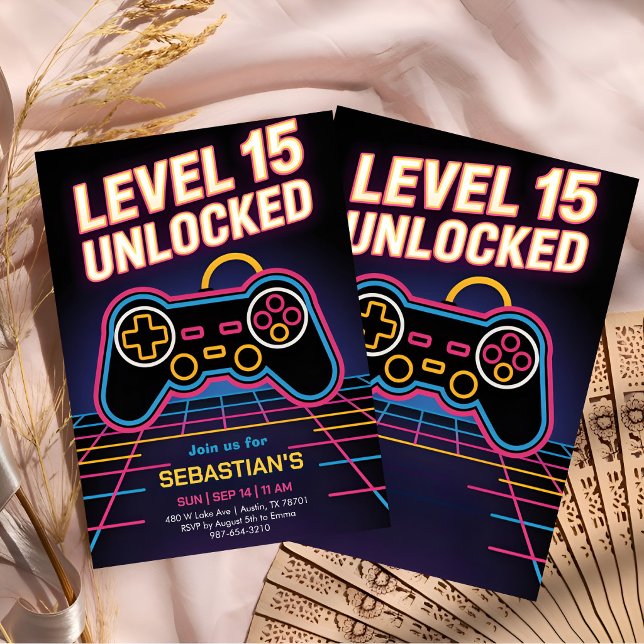 Ultimate Gamer Teen Celebration Inbjudningar (Skapare uppladdad)