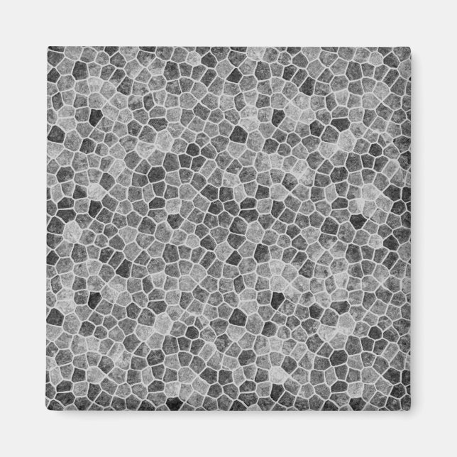 Ultimate Grå Klinkbelagd Lappverk Terrazzo Mönster Magnet (Framsidan)