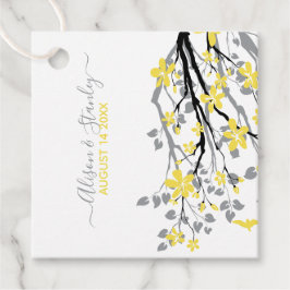Ultimate grått gren, lysande gula blommor gåvor etiketter