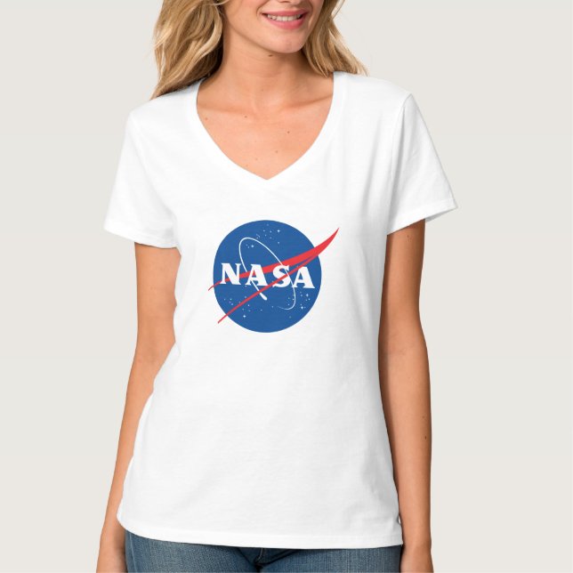 Ultimate NASA Logotyp Rocket White Passande Kvinno T Shirt (Framsida)