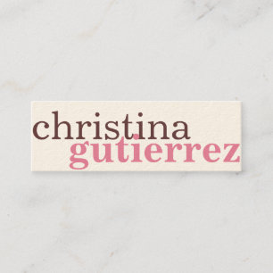 Ultimate Network Exchange rosa ecru typography Mini Visitkort