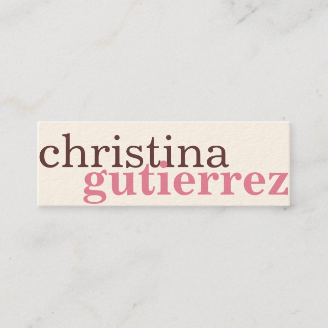 Ultimate Network Exchange rosa ecru typography Mini Visitkort (Framsida)