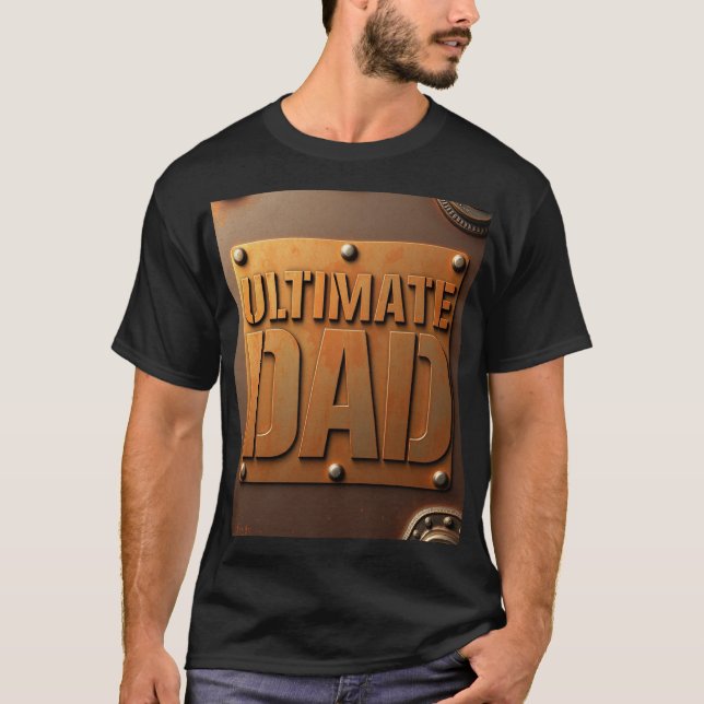 Ultimate Pappa Metallisk Platta Pappagåva T Shirt (Framsida)