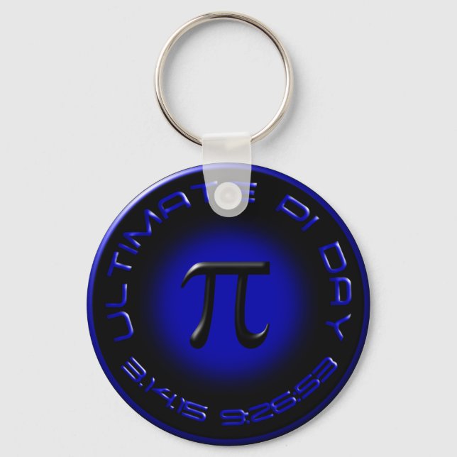 Ultimate Pi Day 2015 3.14.15 9:26:53 (blå) Nyckelring (Framsida)