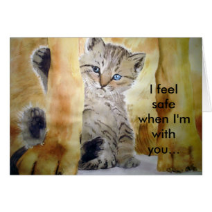 Ultimate Protection Cat Hund Card FineArt-målning OBS Kort