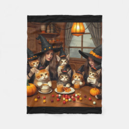 Ultimate Quirky Halloween Witch Café - Cats Chaos Fleecefilt