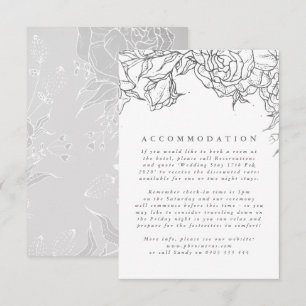 Ultimate Ro Grått Silver Elegant Blommigt Bröllop Tilläggskort