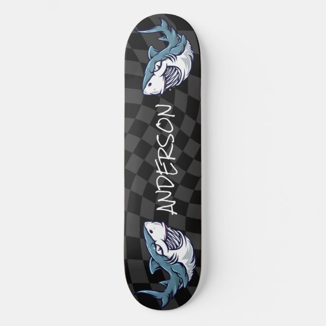 Ultimate Sharks Mini Skateboard Bräda 18,5 Cm (Framsida)