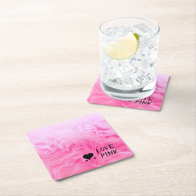 Ultimate Shock rosa Fuzzy Faux Päls Underlägg Papper Kvadrat (Insitu)