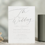 Ultimate Simple Light Grått White Bröllop Inbjudningar<br><div class="desc">Ultimate Simple Light Grått White Modern Hand Type Wedding-inbjudan för ett modernt formellt eller informellt bröllop-erbjudande. Sage och vit med imponerande modern kalligrafi.</div>