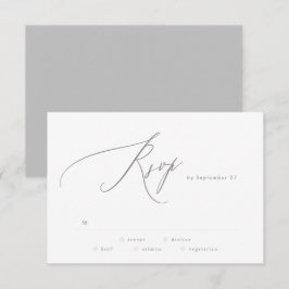 Ultimate Simple Light Grått White Modern Script OSA Kort