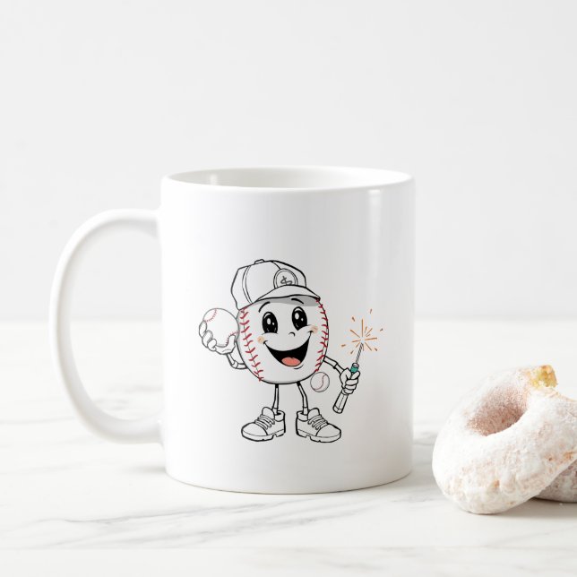 Ultimate Sports Mascot: Bash the Baseball Kaffemugg (Med munk)