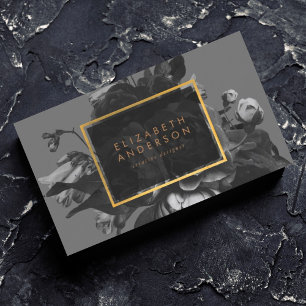 Ultimate Stylist Black Guld Ro Grått Bouquet Visitkort