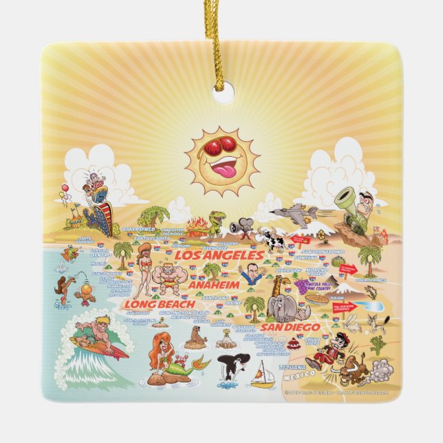Ultimate Sunny California Ceramic Ornament (Framsida)