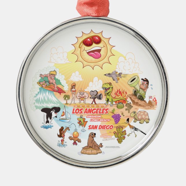 Ultimate Sunny California Round Ceramic Ornament (Framsidan)