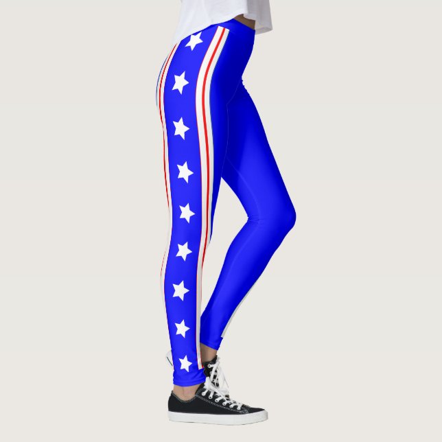 Ultimate USA Stars och stripes Patriot Blue Leggings (Höger)