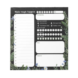 Ultimate Wellness Planner – Dark Floral Notepad Anteckningsblock