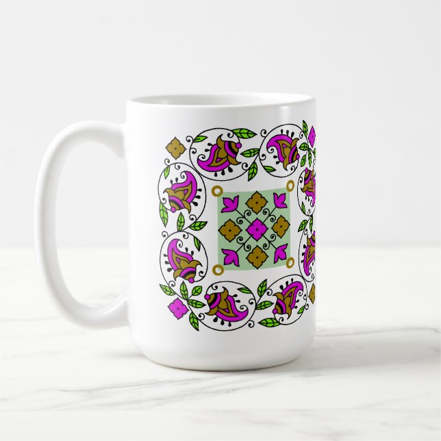 ultimativt vintage-mönster kaffemugg (Vänster)