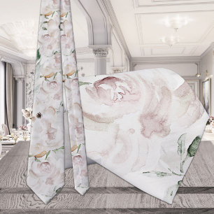 Ultra Blush Trädgårds Peony Bröllop Halsduk Slips