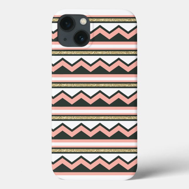 Ultra Chic Guld Chevron Samsung Galaxy Not 4 Fodra (Baksida)