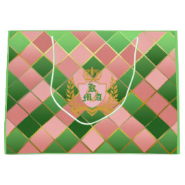 Ultra Chic Snobbigt Rosa Grönt Argyle Monogramm Va