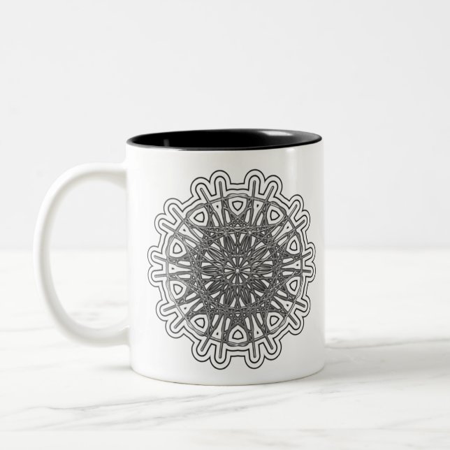 Ultra Coola Mandala Design #1 Två-Tonad Mugg (Vänster)