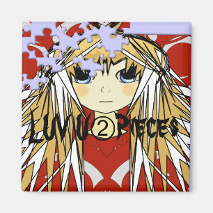 Ultra Cute Anime Girl Luv U 2 Delar Magnet