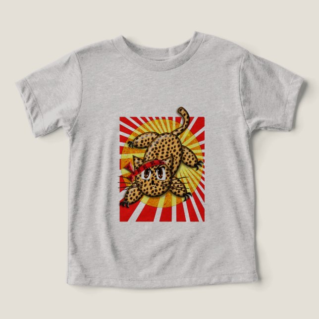 Ultra Cute Anime Leopard Kattunge Chiseled HeadBan Tee Shirt (Design Framsida)