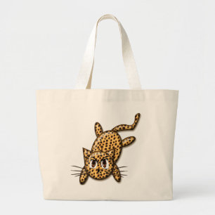 Ultra Cute Anime Leopard Kattunge Jumbo Tygkasse