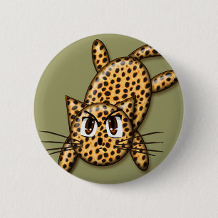 Ultra Cute Anime Leopard Kattunge Knapp