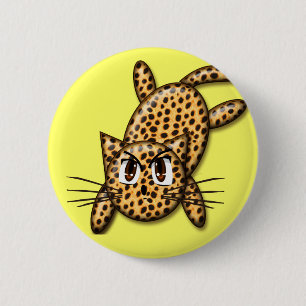 Ultra Cute Anime Leopard Kattunge Knapp