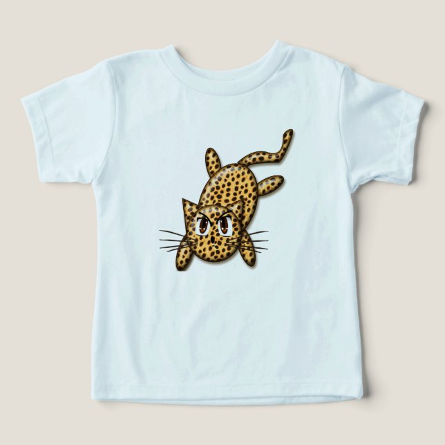 Ultra Cute Anime Leopard Kattunge T-shirt (Design Framsida)