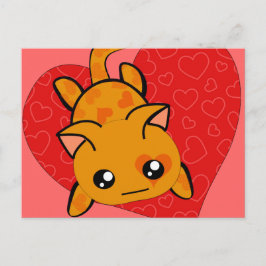 Ultra Cute Kawaii Valentine Kattunge Helg Vykort