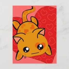 Ultra Cute Kawaii Valentine Kattunge Helg Vykort