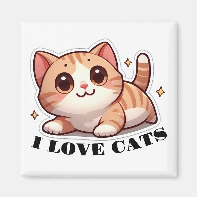 Ultra Cute Kitten I Kärlek Cats Magnet (Framsidan)