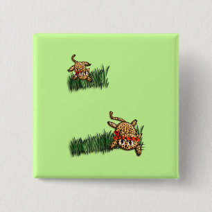 Ultra Cute Leopard Safari Birthday-inbjudan Knapp