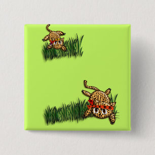 Ultra Cute Leopard Safari Birthday-inbjudan Knapp