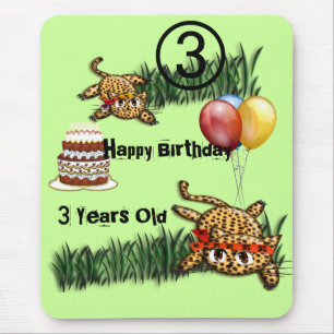 Ultra Cute Leopard Safari Birthday-inbjudan med Musmatta