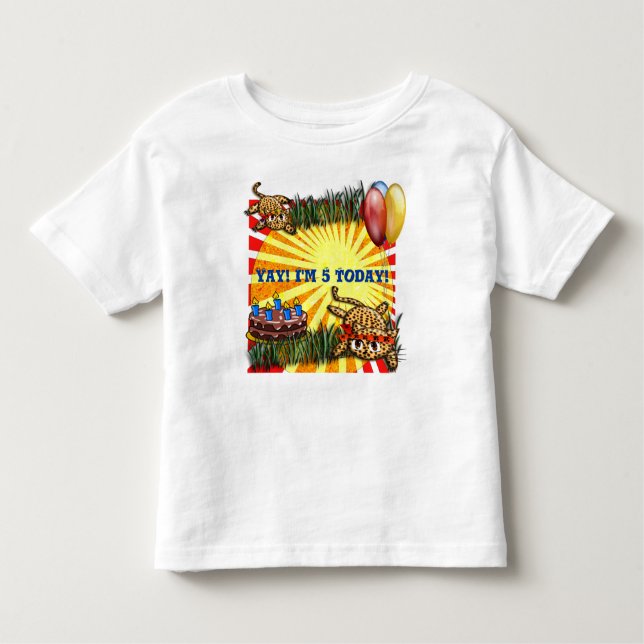 Ultra Cute Leopard Safari Birthday-inbjudan T-shirt (Framsida)