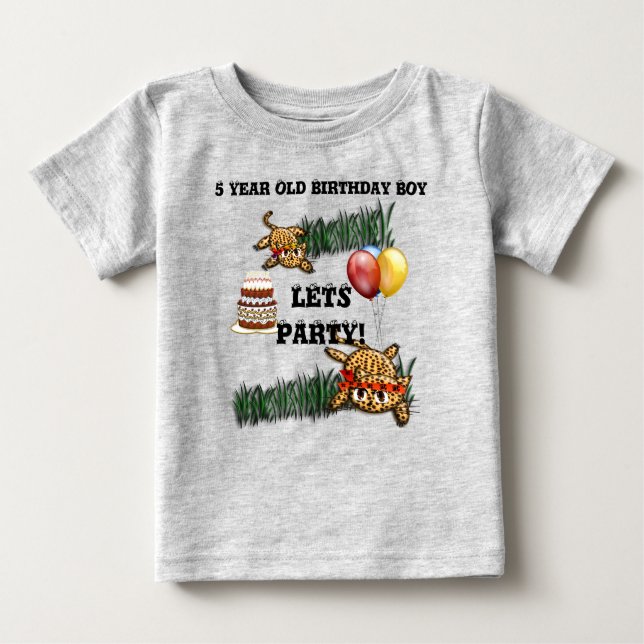 Ultra Cute Leopard Safari Birthday-inbjudan Tee (Framsida)