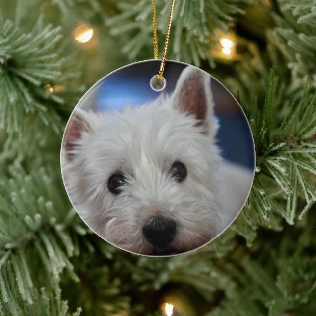 Ultra Cute Pestie Westie Terrier Julgransprydnad Keramik (Träd)