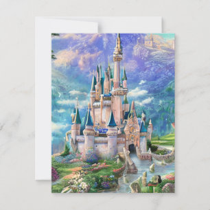 Ultra Detailed Whimsical Fairytale Castle Triptych Julkort