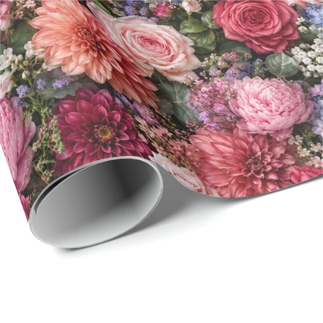 Ultra-detaljerade utsökta blandade blommor presentpapper (Rullad Hörn)