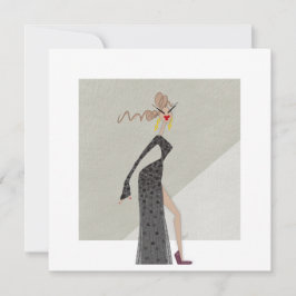 Ultra Femme Glam Fashion Art Card Inbjudningar
