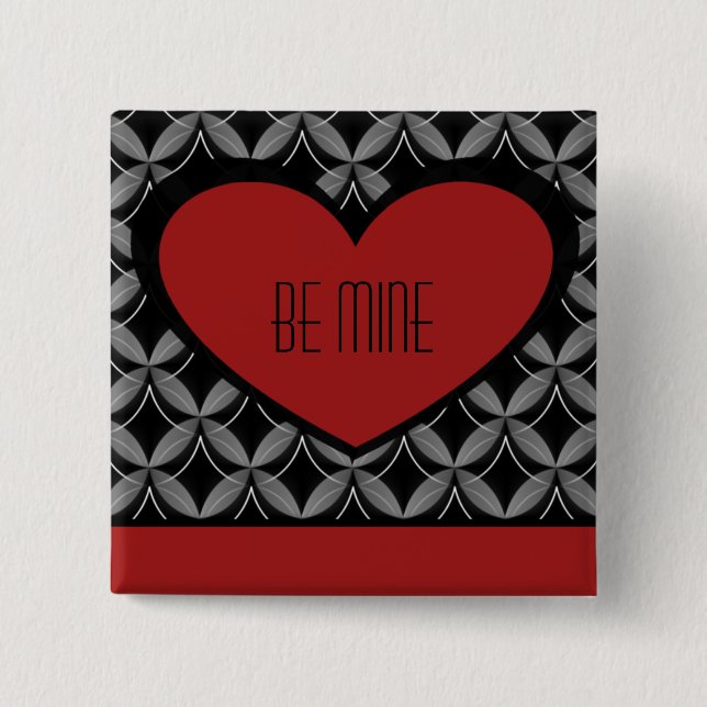 Ultra Glam Heart Button, Red Knapp (Framsida)